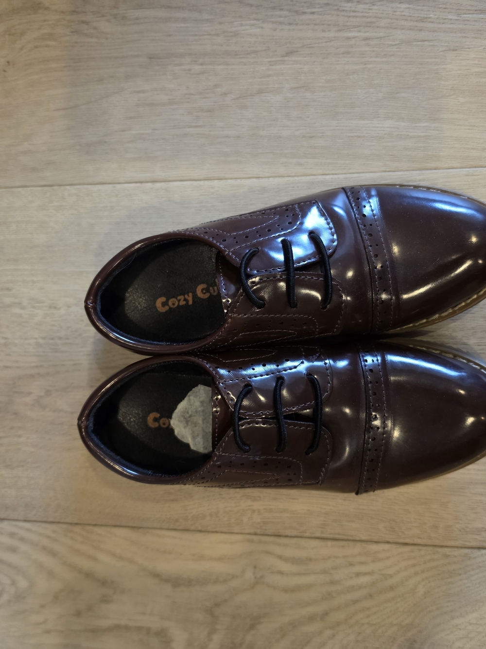Cozy Cub Boys Wingtip Oxford Dress Shoes - Dark Brown - Size 9